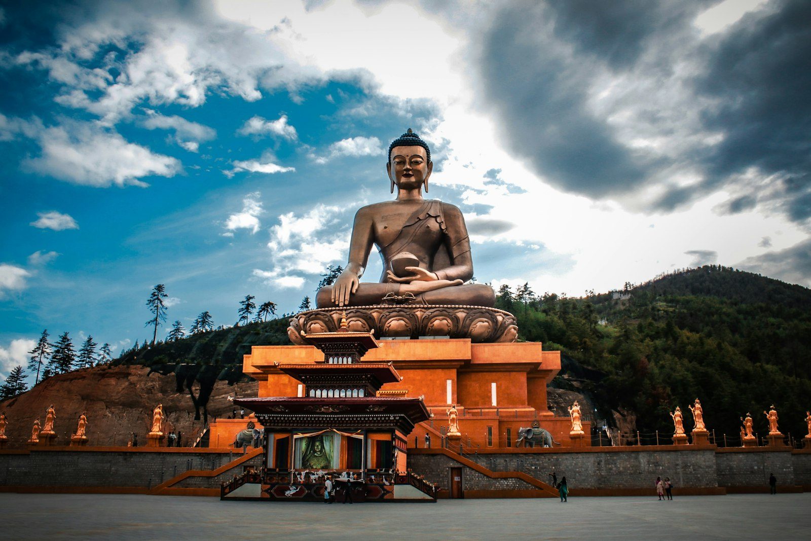 The giant Buddha Dordenma statue overlooking Thimphu