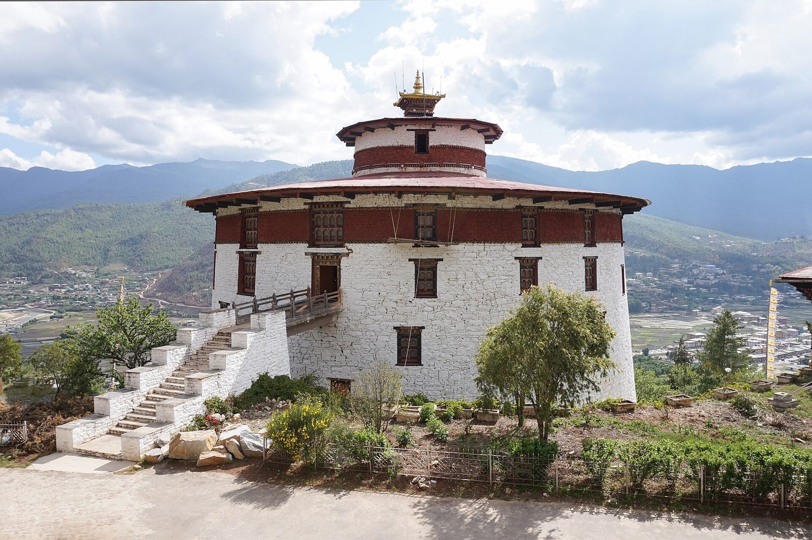 The round Ta Dzong watchtower housing the National Museum of Bhutan
